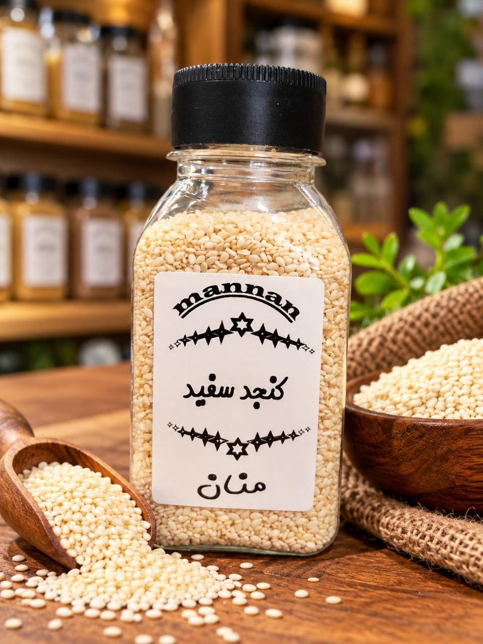 کنجد سفید هندی 150 گرم منان